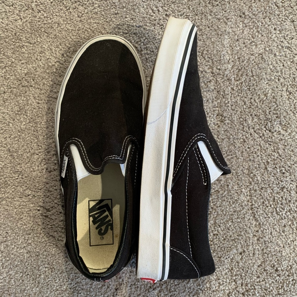 Black slip on Vans